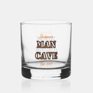 Burned Text Effect Rocks Whiskey Glass Drinkware