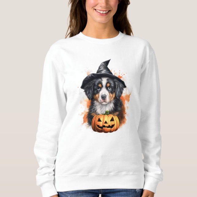 Burnese Mountain Dog Puppy Halloween Sweatshirt (Front)