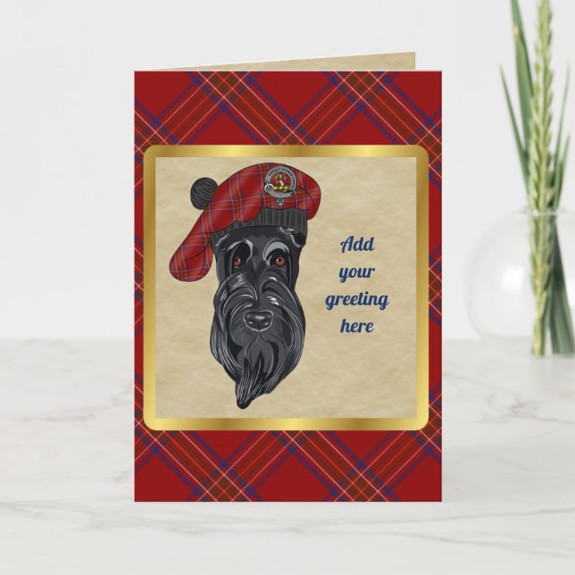 Burnett Badge & Tartan Personalised Card (Front)