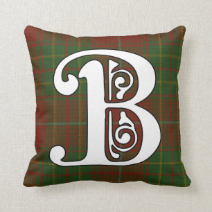 Burnett Clan Tartan Monogram Cushion