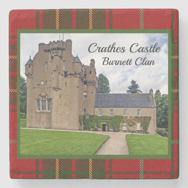 Burnett Clan's Tartan Crathes Castle Stone Coaster (Front)