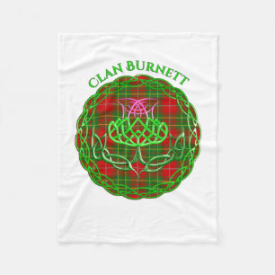 Burnett Scottish Tartan Celtic Thistle Fleece Blanket