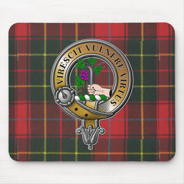 Burnett Tartan & Badge Mouse Mat (Front)