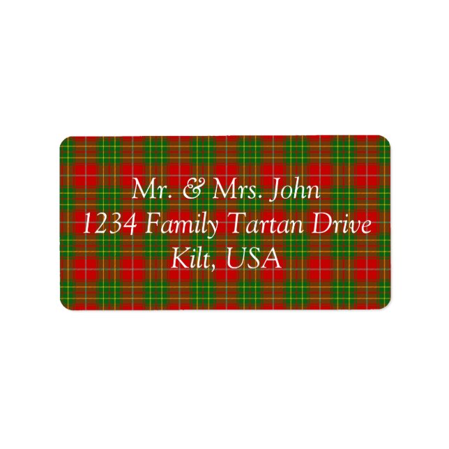 Burnett Tartan Label (Front)