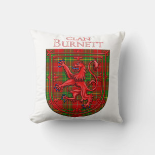 Burnett Tartan Scottish Plaid Lion Rampant Cushion