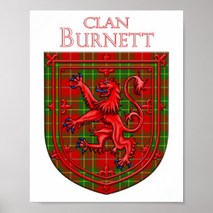 Burnett Tartan Scottish Plaid Lion Rampant Poster