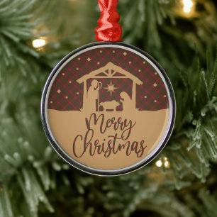Burnett Weathered  Scottish Tartan Christmas Metal Tree Decoration