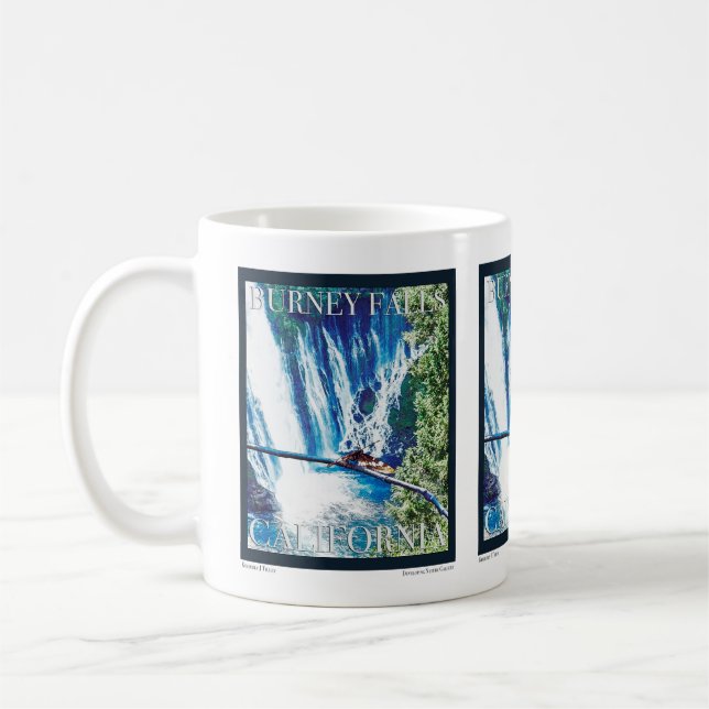 Burney Falls, CA Poster Coffee Mug (Left)