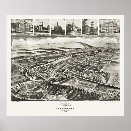 Burnham, PA Panoramic Map 1906 Poster Zazzle.co.uk