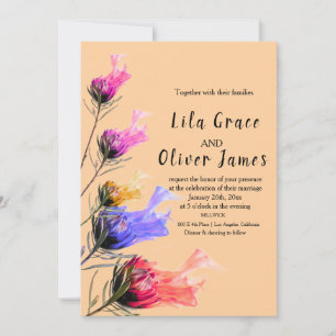 Burning Bloom Elegance Wedding Invitation