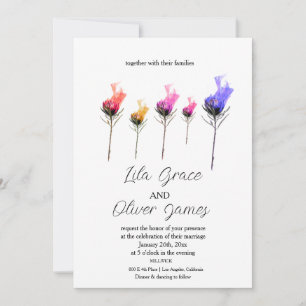Burning Bloom Elegance Wedding Invitation