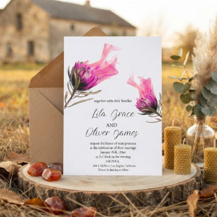 Burning Bloom Elegance Wedding Invitation