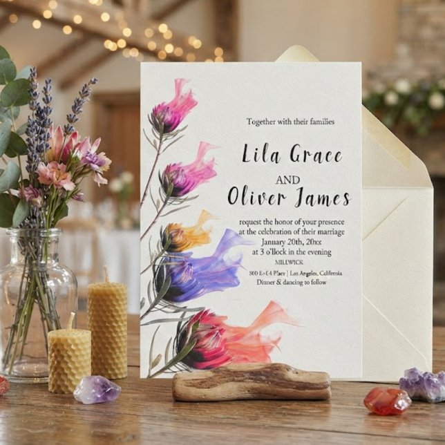 Burning Bloom Elegance Wedding Invitation  (Creator Uploaded)