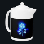 Burning Blue Rose<br><div class="desc">Blooming, abstract rose from blue flame on black background. Fire rose.</div>