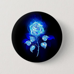 Burning Blue Rose 6 Cm Round Badge