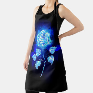 Burning Blue Rose Apron