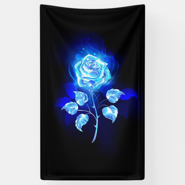 Burning Blue Rose Banner (Vertical)