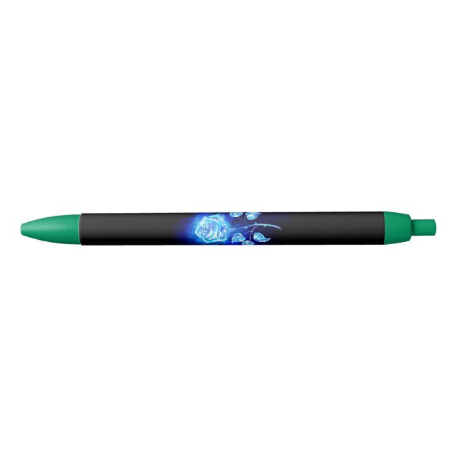 Burning Blue Rose Black Ink Pen (Front)