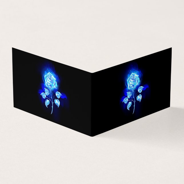 Burning Blue Rose Business Card (Outside)