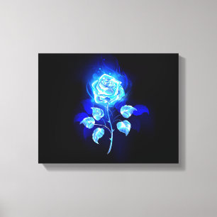 Burning Blue Rose Canvas Print