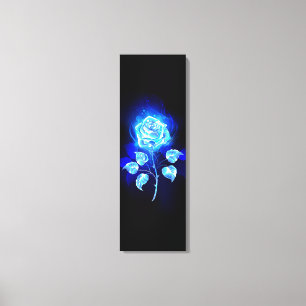 Burning Blue Rose Canvas Print