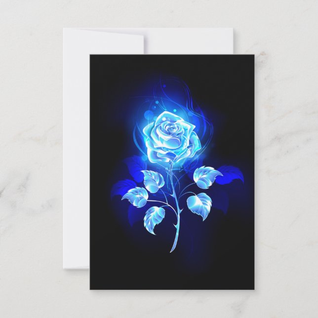 Burning Blue Rose Card (Front)