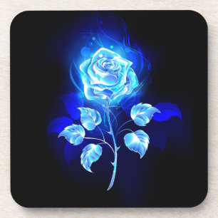 Burning Blue Rose Coaster