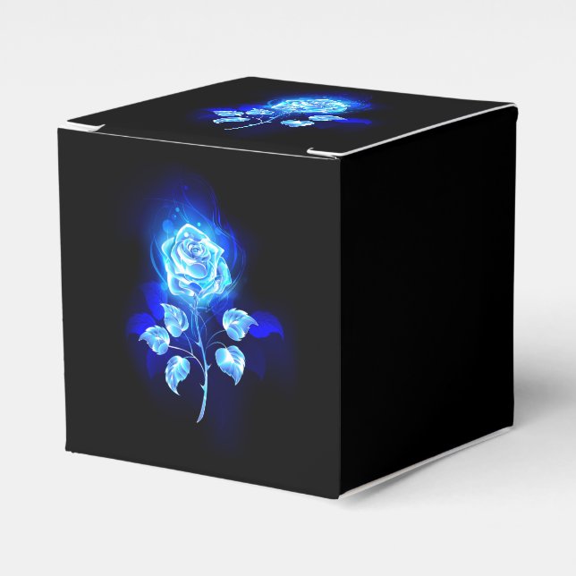 Burning Blue Rose Favour Box (Front Side)