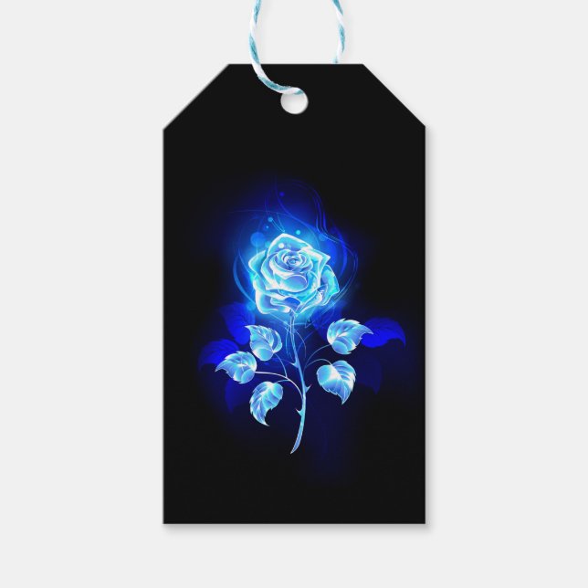 Burning Blue Rose Gift Tags (Front)