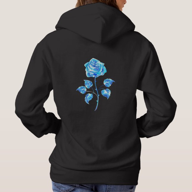 Burning Blue Rose Hoodie (Back)