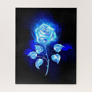 Burning Blue Rose Jigsaw Puzzle