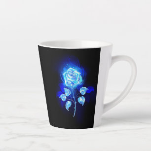 Burning Blue Rose Latte Mug