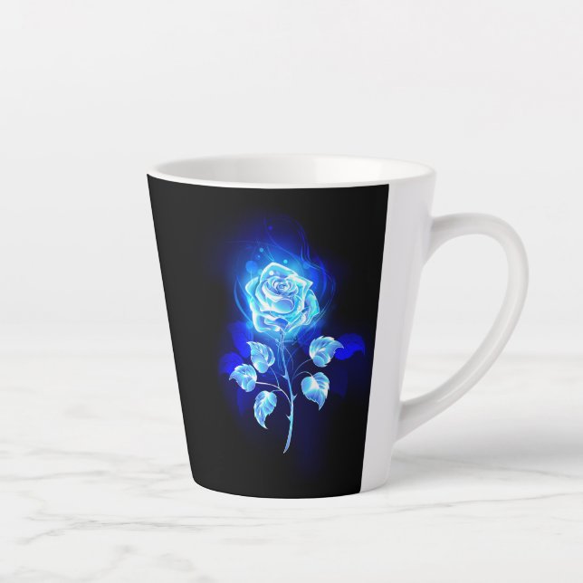 Burning Blue Rose Latte Mug (Right)