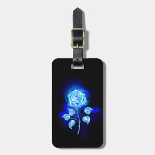 Burning Blue Rose Luggage Tag
