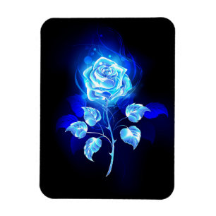 Burning Blue Rose Magnet