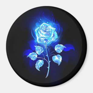 Burning Blue Rose Magnet