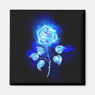 Burning Blue Rose Magnet