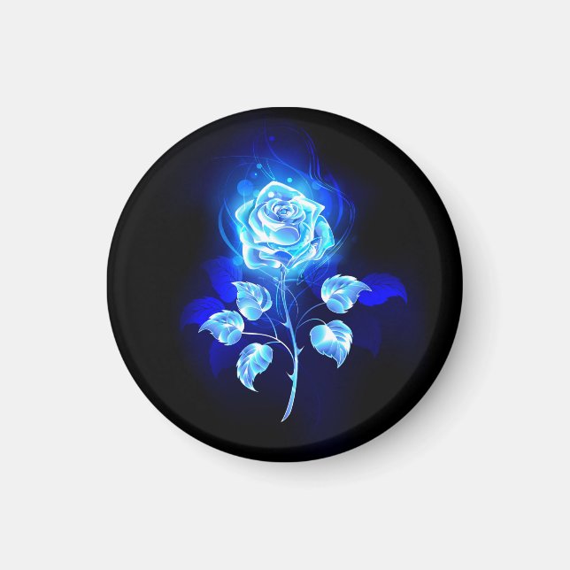 Burning Blue Rose Magnet (Front)