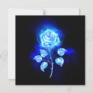 Burning Blue Rose Magnetic Invitation
