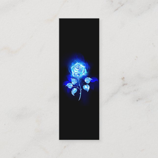 Burning Blue Rose Mini Business Card (Front)