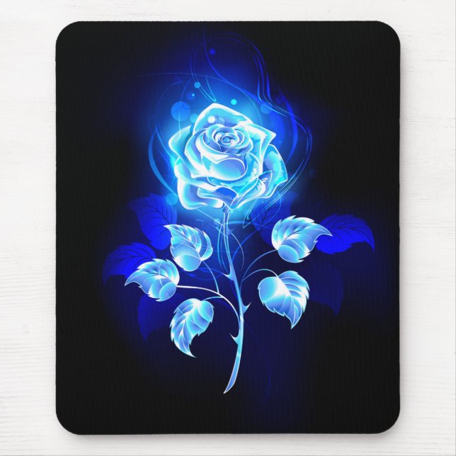 Burning Blue Rose Mouse Mat (Front)