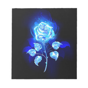 Burning Blue Rose Notepad