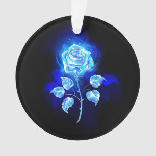 Burning Blue Rose Ornament