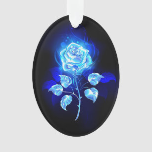 Burning Blue Rose Ornament