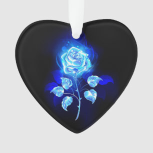 Burning Blue Rose Ornament