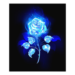 Burning Blue Rose Photo Print
