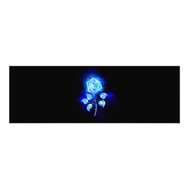 Burning Blue Rose Photo Print (Front)