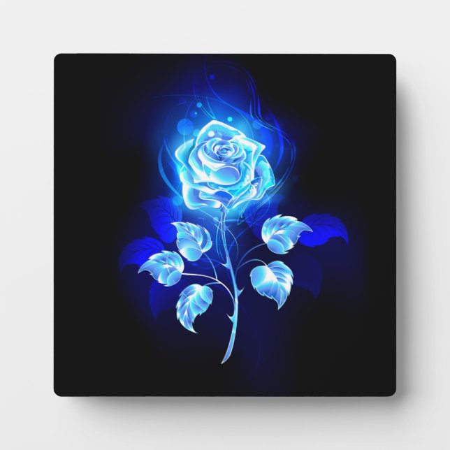 Burning Blue Rose Plaque (Front)