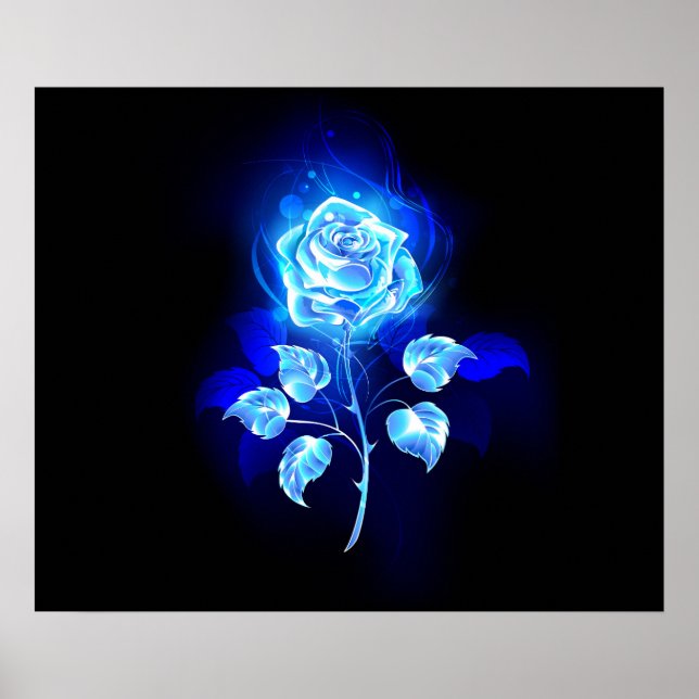 Burning Blue Rose Poster (Front)