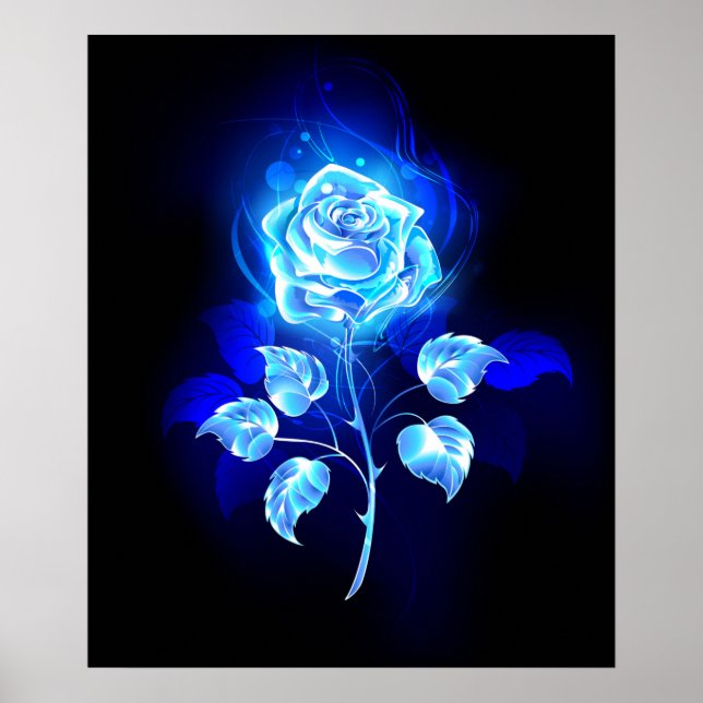 Burning Blue Rose Poster (Front)